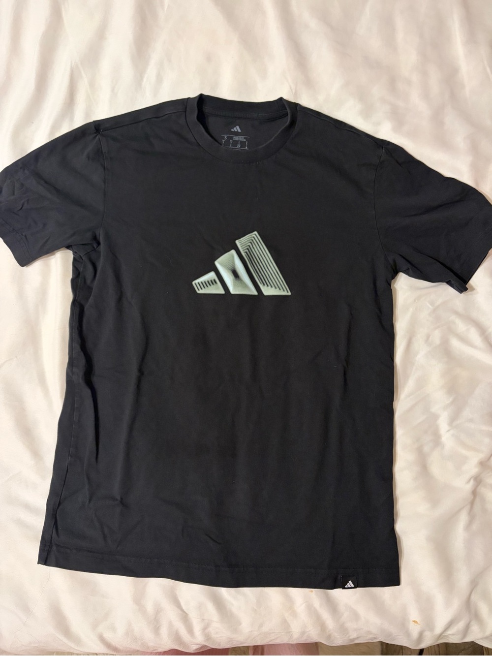 adidas Black Short Sleeve Tee with Mint Graphic Logo